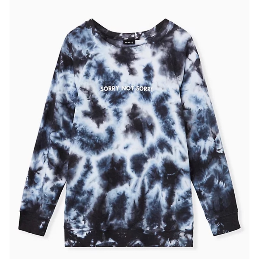 Torrid “sorry not sorry” black tie dye sweatshirt 4X